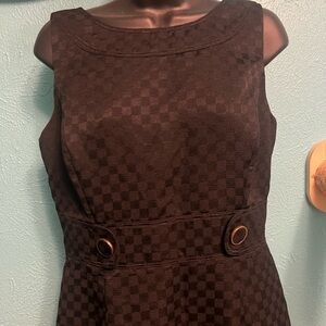 Chic Black Checkered Asymmetrical Dress